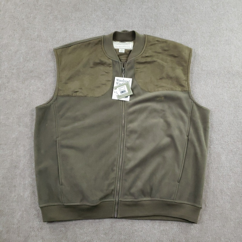 Boyt Harness Company Vest Men 3XL Green Fleece‎ Full Zip Shoulder Patch Shooting